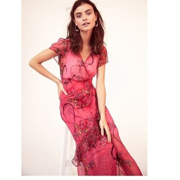 Anthropologie Maeve Valentine Wrap Dress size 4 new nwt